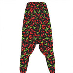Watercolor Cherry Pattern Print Hammer Pants