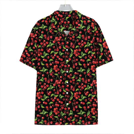 Watercolor Cherry Pattern Print Hawaiian Shirt