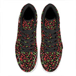 Watercolor Cherry Pattern Print High Top Leather Sneakers