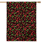 Watercolor Cherry Pattern Print House Flag