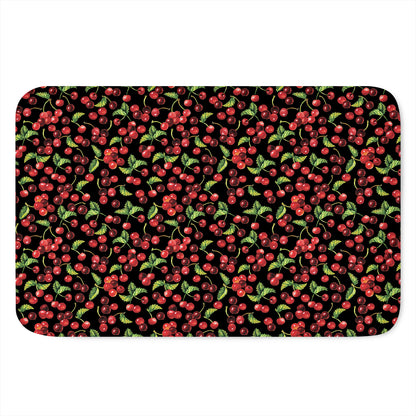 Watercolor Cherry Pattern Print Indoor Door Mat