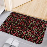 Watercolor Cherry Pattern Print Indoor Door Mat