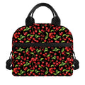 Watercolor Cherry Pattern Print Insulated Lunch Bag