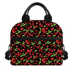 Watercolor Cherry Pattern Print Insulated Lunch Bag
