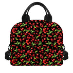Watercolor Cherry Pattern Print Insulated Lunch Bag