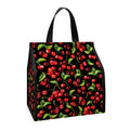 Watercolor Cherry Pattern Print Insulated Lunch Tote