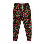 Watercolor Cherry Pattern Print Jogger Pants