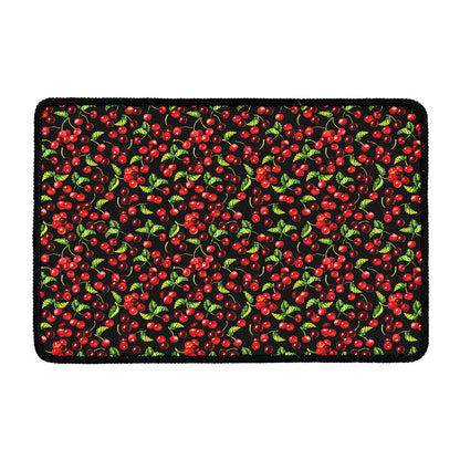 Watercolor Cherry Pattern Print Kitchen Mat