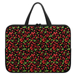 Watercolor Cherry Pattern Print Laptop Sleeve With Handle
