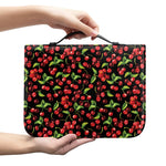 Watercolor Cherry Pattern Print Leather Bible Cover