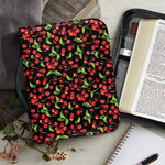 Watercolor Cherry Pattern Print Leather Bible Cover