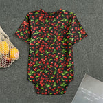 Watercolor Cherry Pattern Print Men's Bodysuit