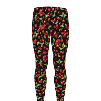 Watercolor Cherry Pattern Print Men's leggings