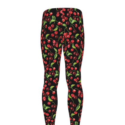 Watercolor Cherry Pattern Print Men's leggings