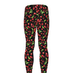 Watercolor Cherry Pattern Print Men's leggings