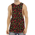 Watercolor Cherry Pattern Print Men's Muscle Tank Top