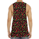 Watercolor Cherry Pattern Print Men's Muscle Tank Top