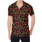 Watercolor Cherry Pattern Print Men's Shirt