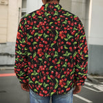 Watercolor Cherry Pattern Print Men's Shirt Jacket