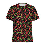 Watercolor Cherry Pattern Print Men's Sports T-Shirt