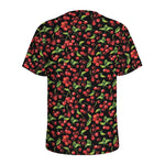 Watercolor Cherry Pattern Print Men's Sports T-Shirt