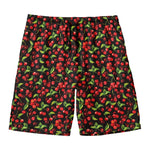 Watercolor Cherry Pattern Print Men's Swim Trunks