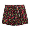 Watercolor Cherry Pattern Print Mesh Shorts