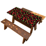 Watercolor Cherry Pattern Print Picnic Table Cover