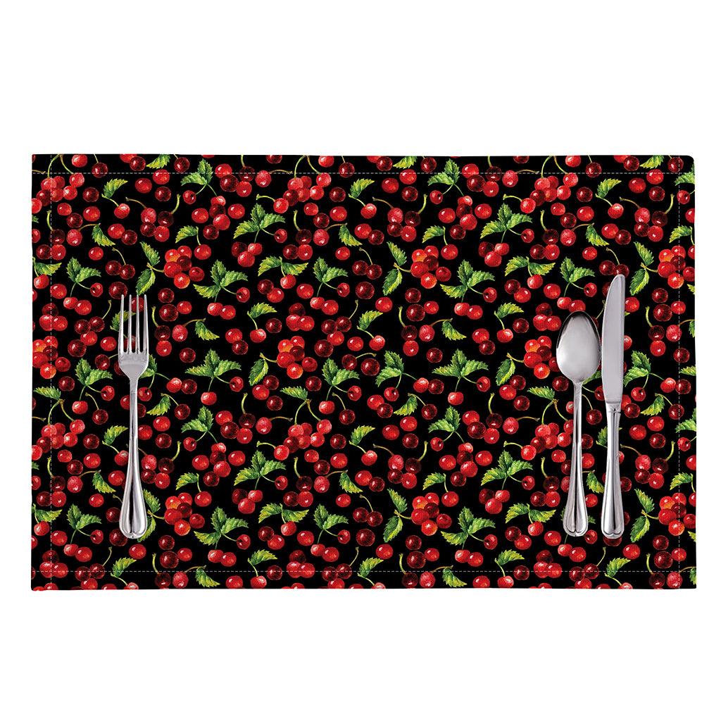 Watercolor Cherry Pattern Print Placemat