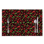 Watercolor Cherry Pattern Print Placemat