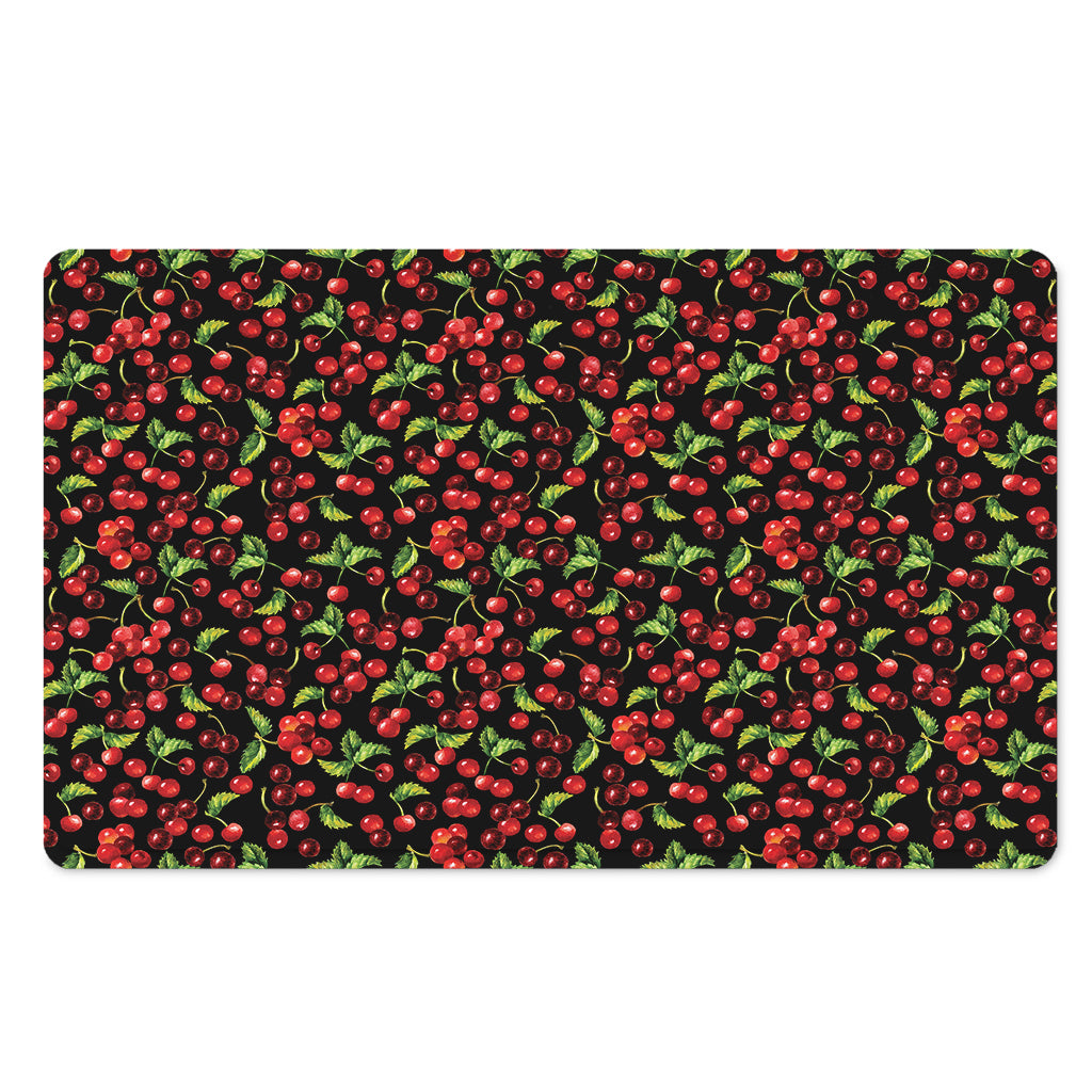Watercolor Cherry Pattern Print Polyester Doormat