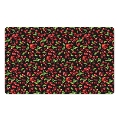 Watercolor Cherry Pattern Print Polyester Doormat