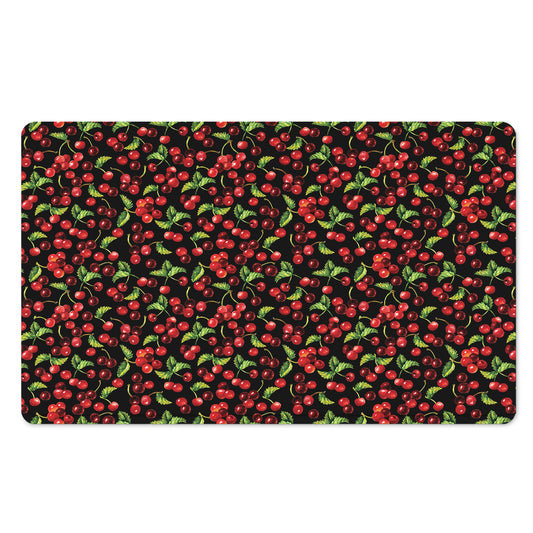 Watercolor Cherry Pattern Print Polyester Doormat