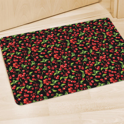 Watercolor Cherry Pattern Print Polyester Doormat