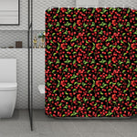 Watercolor Cherry Pattern Print Polyester Shower Curtain