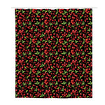Watercolor Cherry Pattern Print Polyester Shower Curtain