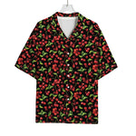 Watercolor Cherry Pattern Print Rayon Hawaiian Shirt