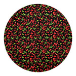 Watercolor Cherry Pattern Print Round Blanket