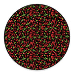 Watercolor Cherry Pattern Print Round Floor Mat
