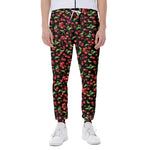 Watercolor Cherry Pattern Print Scuba Joggers
