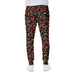 Watercolor Cherry Pattern Print Scuba Joggers