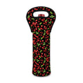 Watercolor Cherry Pattern Print Single Neoprene Wine Tote