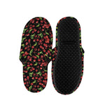 Watercolor Cherry Pattern Print Slippers