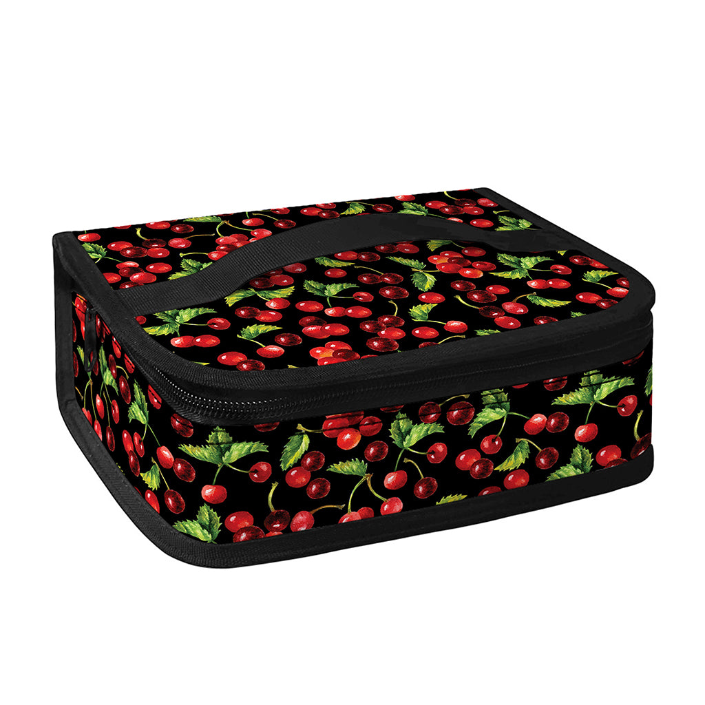 Watercolor Cherry Pattern Print Small Lunch Bag