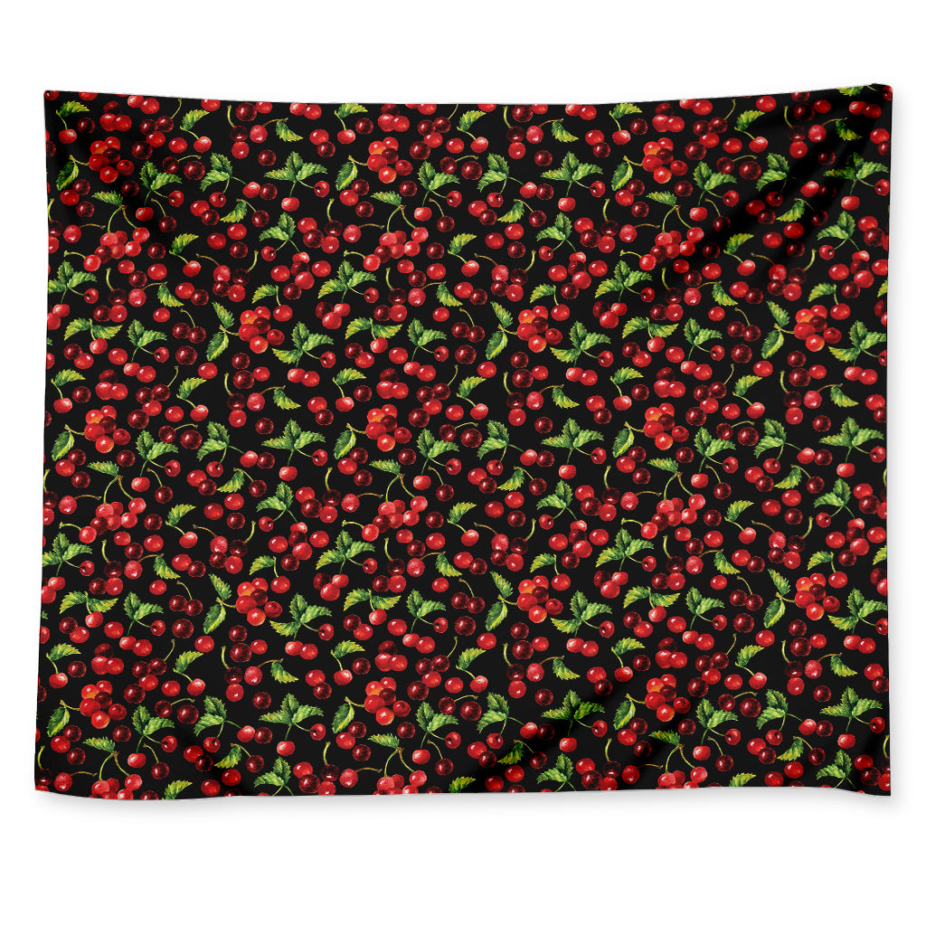 Watercolor Cherry Pattern Print Tapestry