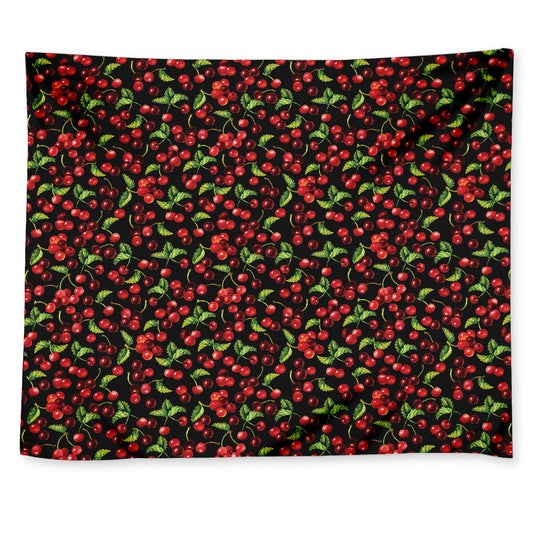 Watercolor Cherry Pattern Print Tapestry