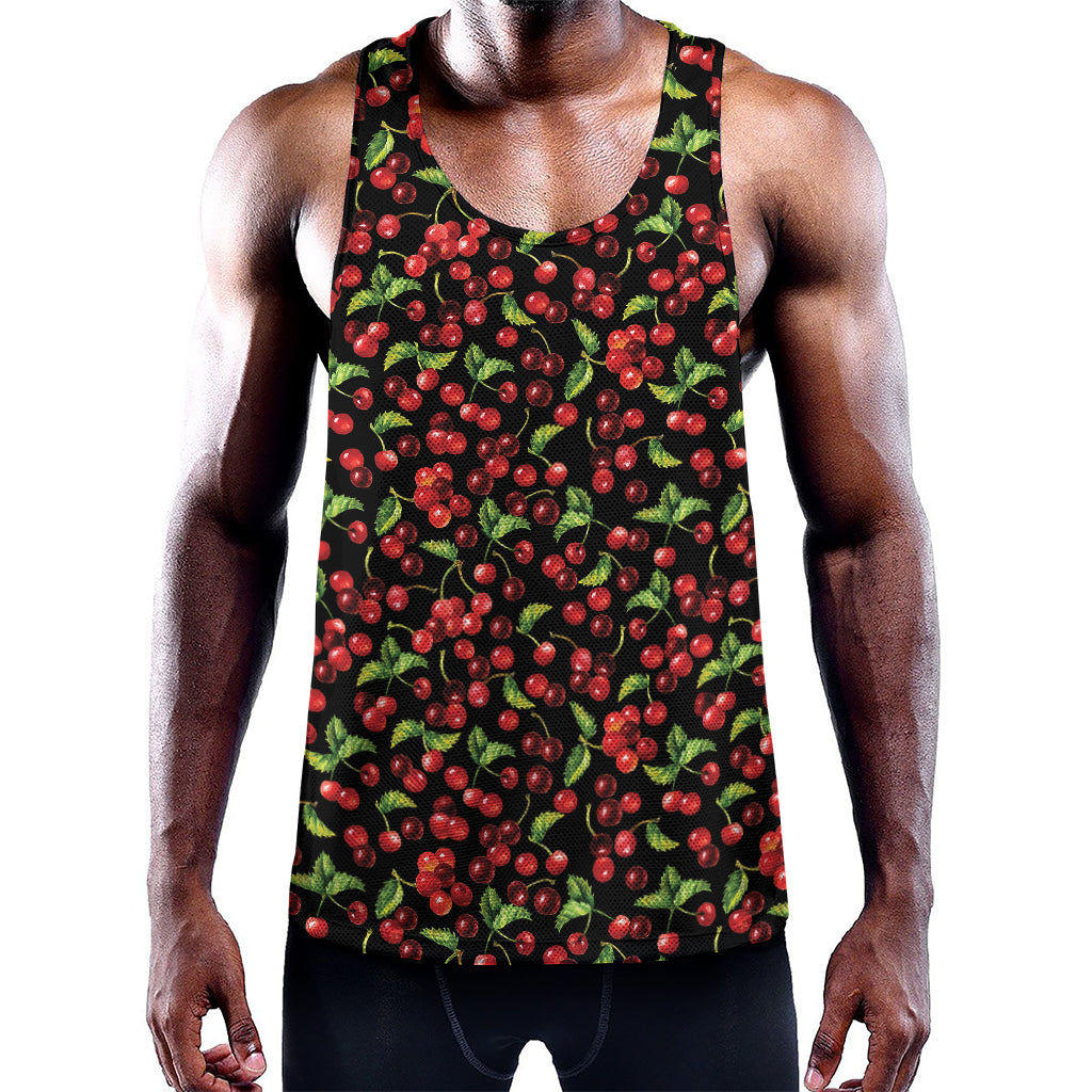 Watercolor Cherry Pattern Print Training Tank Top