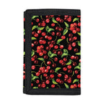 Watercolor Cherry Pattern Print Trifold Wallet