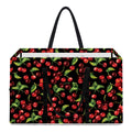 Watercolor Cherry Pattern Print Utility Tote Bag