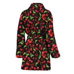 Watercolor Cherry Pattern Print Women's Bathrobe